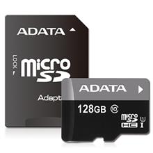 کارت حافظه میکرو اس دی ای دیتا پریمیر کلاس 10 با ظرفیت 128 گیگابایت همراه با آداپتور